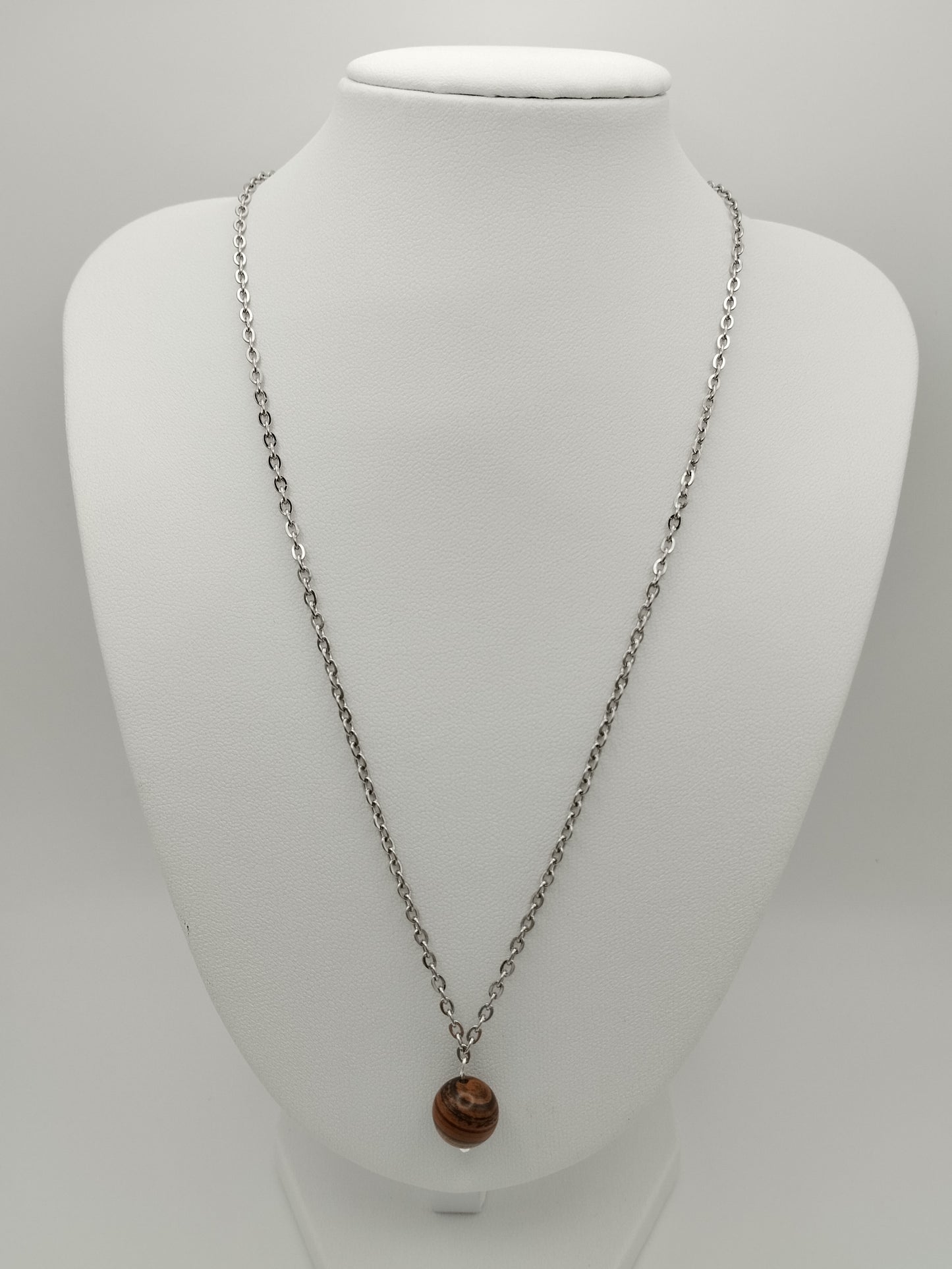 Collar en acero con Ojo de Tigre