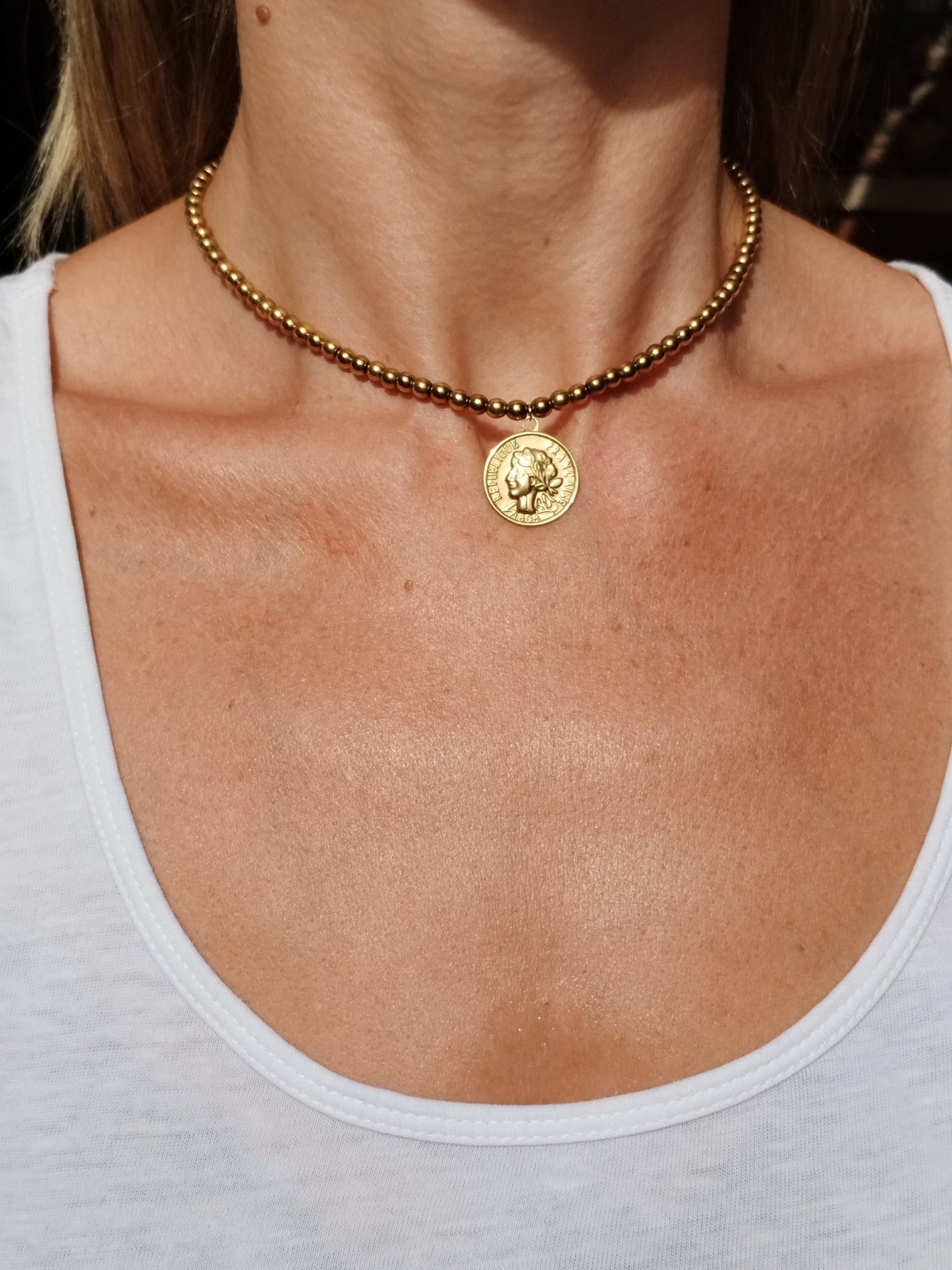 Collar Oro Moneda Francesa