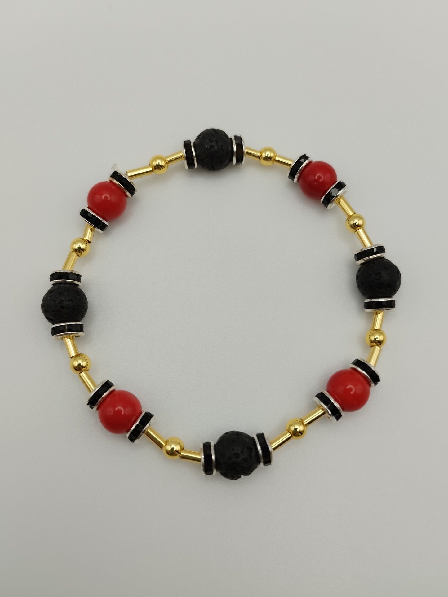 Pulsera Ópalo rojo y Lava