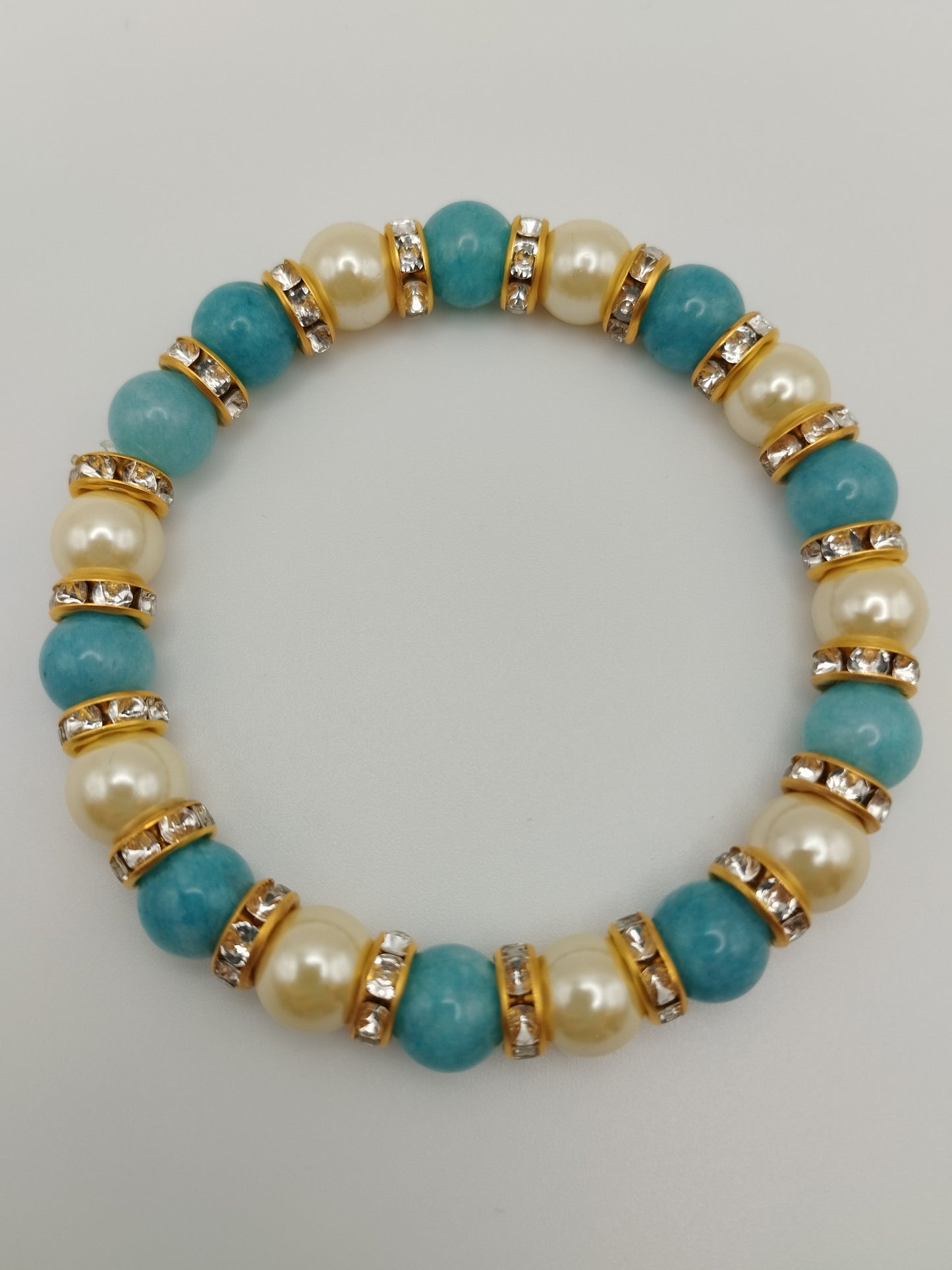 Pulsera de Calcedonia y Perla natural