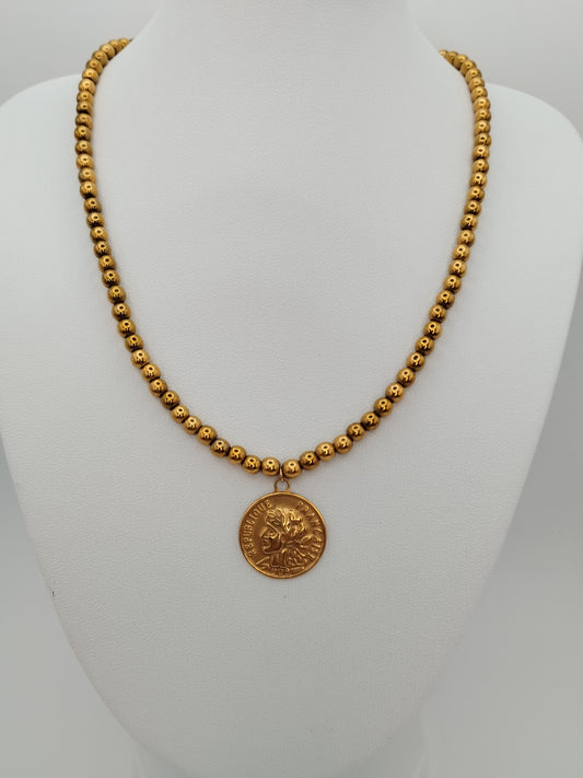 Collar Oro Moneda Francesa