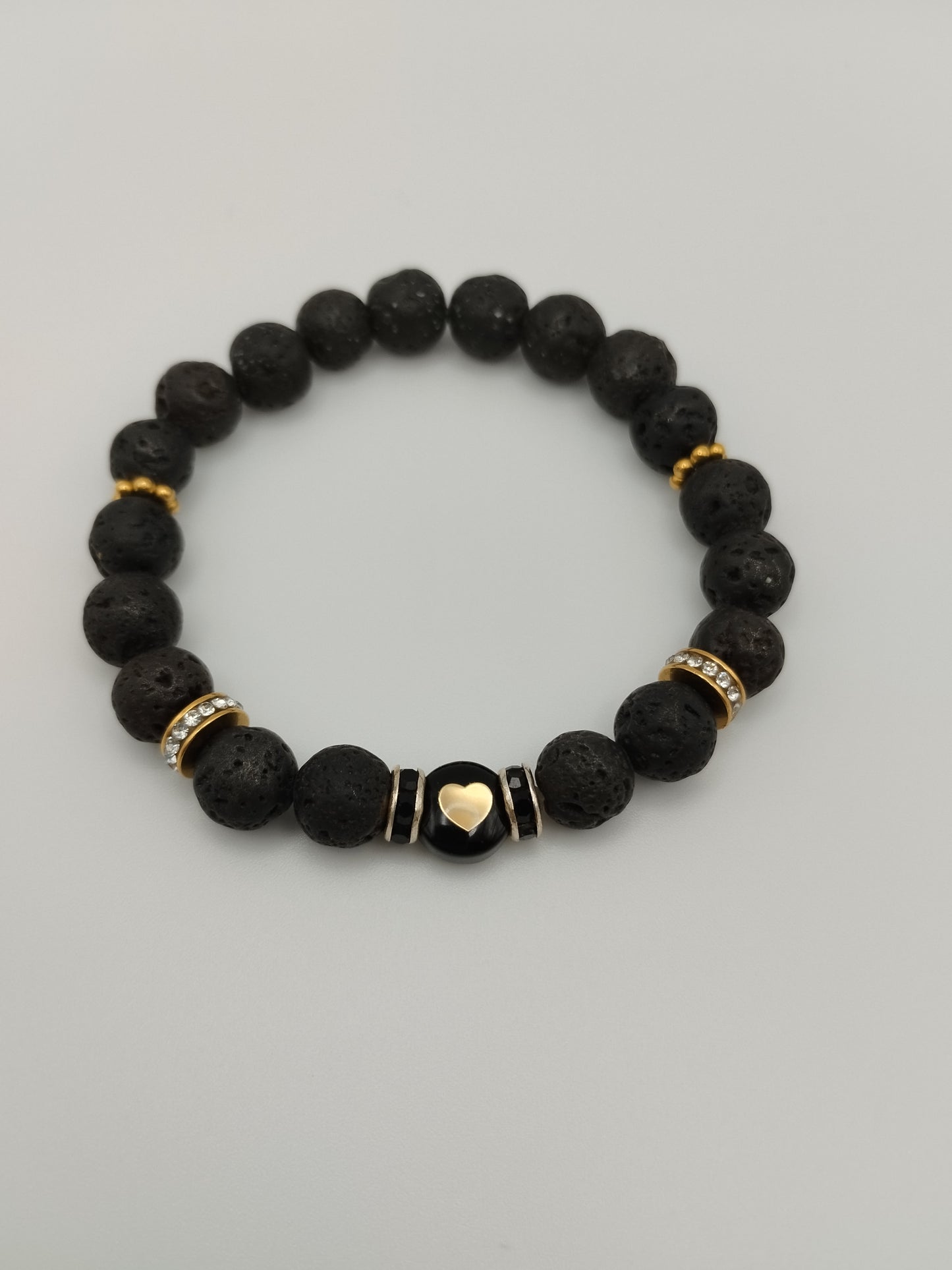 Pulsera negra corazón