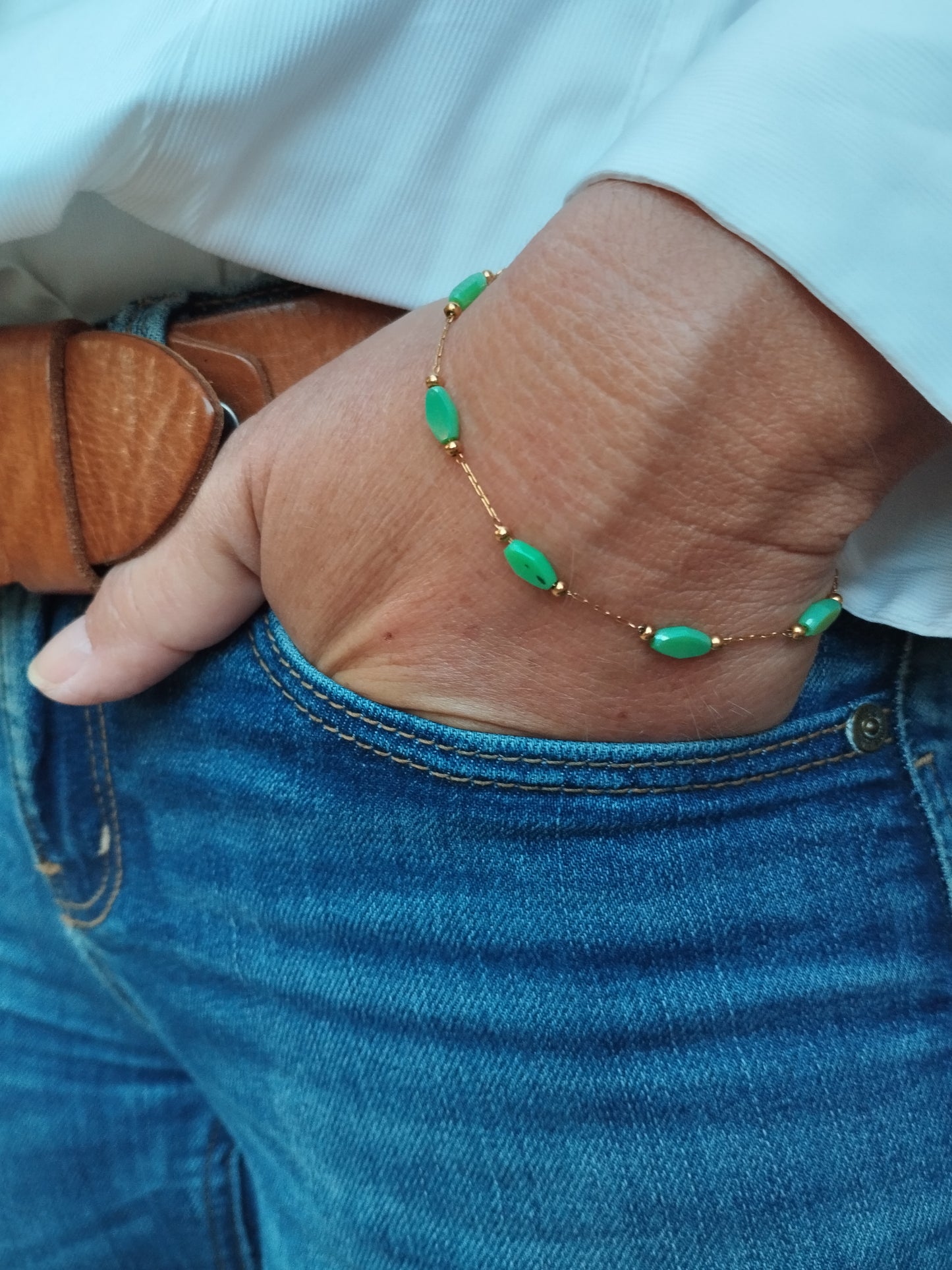 Pulsera cristal verde