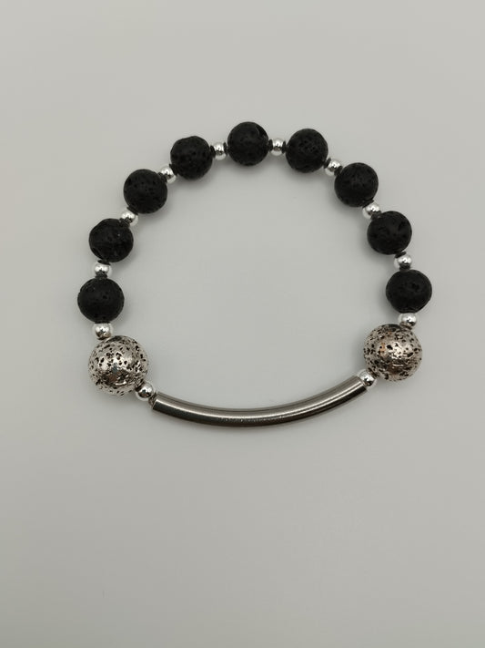 Pulsera Lava y Plata