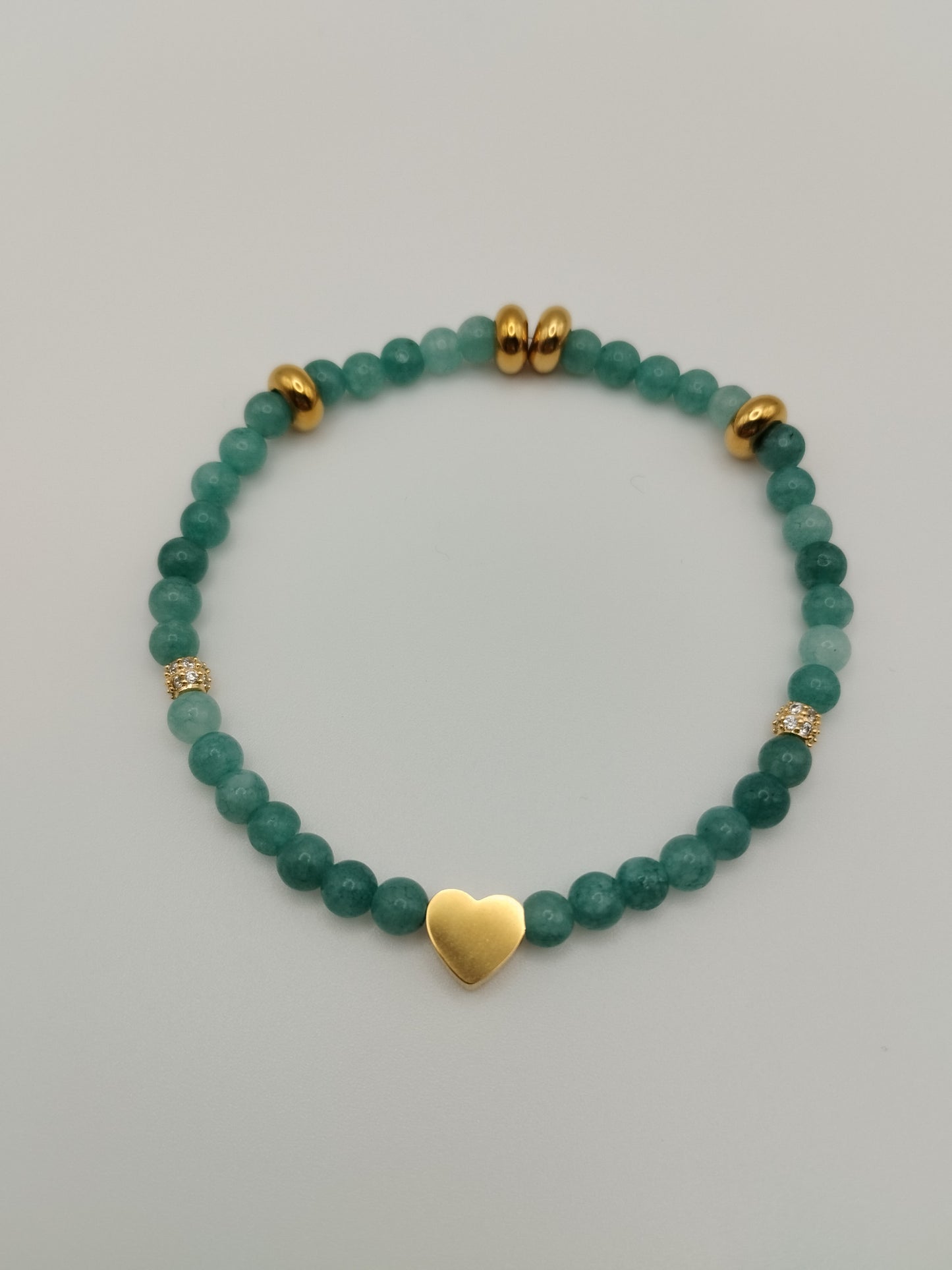 Pulsera Calcedonia y Corazón