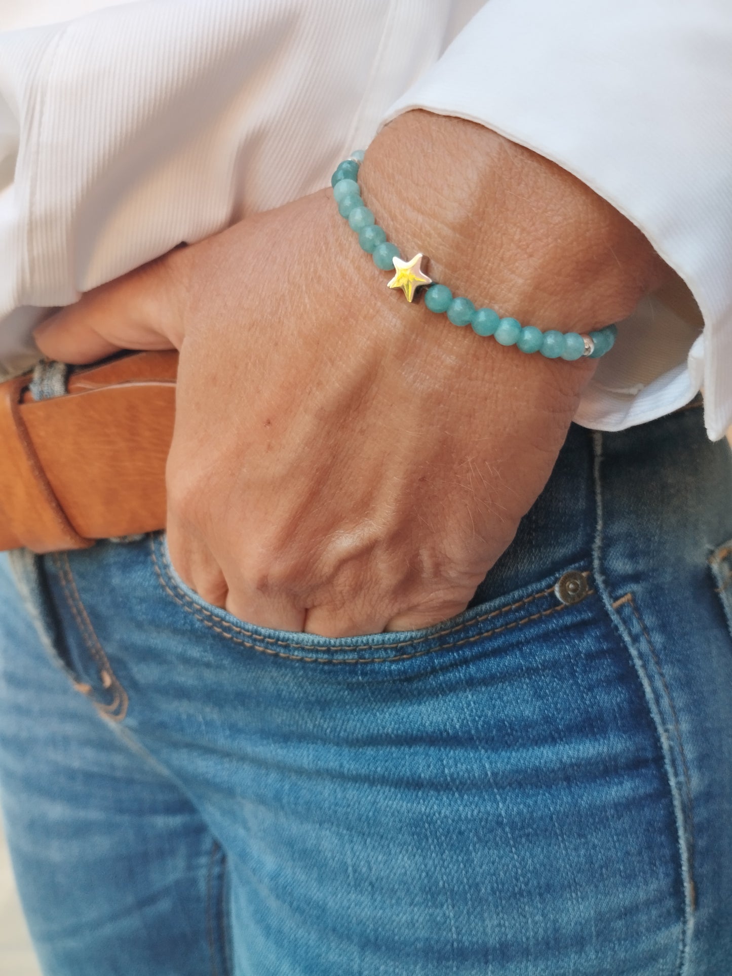 Pulsera Calcedonia con Estrella