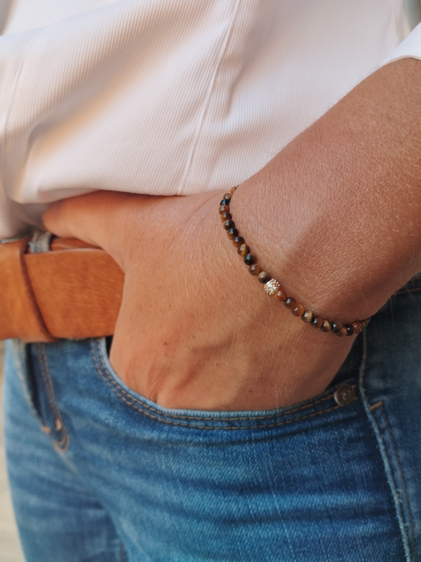 Pulsera Ojo de Tigre con Circonitas