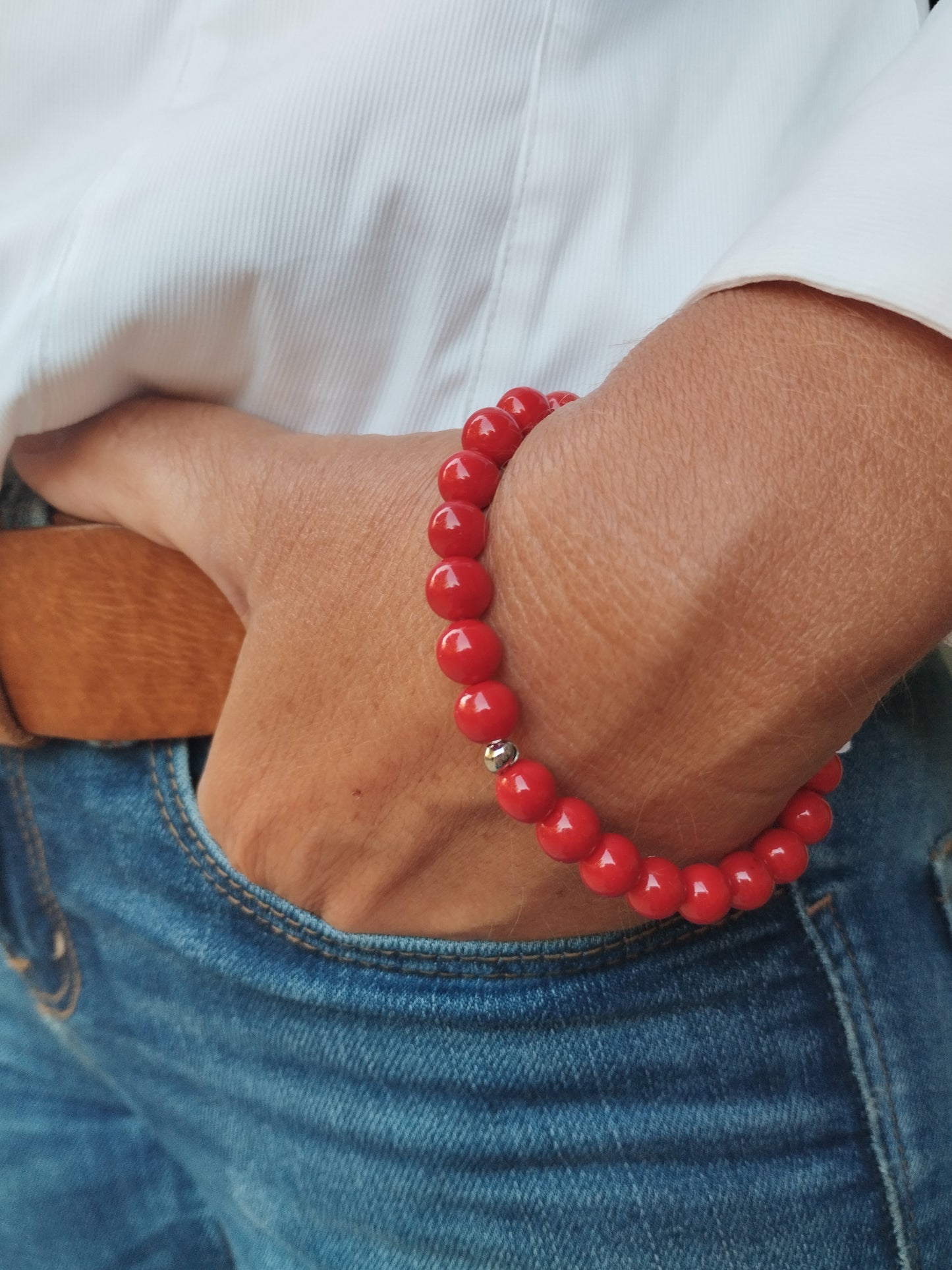 Pulsera Coral Rojo